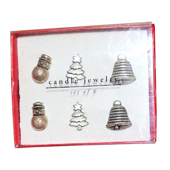 Vintage Pier 1 Imports Set Of 6 Christmas Wine Bottle Candle Jewelry Charms - Picture 1 of 2